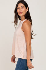 Light Pink Heathered Tank Top