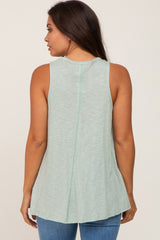 Sage Heathered Maternity Tank Top