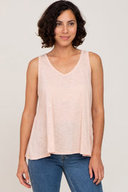 Light Pink V-Neck Hi-Low Tank Top