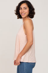 Light Pink V-Neck Hi-Low Tank Top