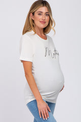 White Mother Graphic Maternity T-Shirt