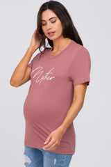 Mauve Mother Graphic Maternity T-Shirt