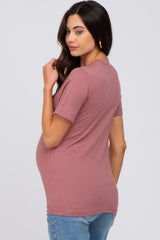 Mauve Mother Graphic Maternity T-Shirt