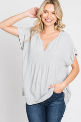 Light Grey Linen Blouse