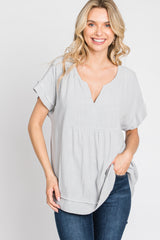 Light Grey Linen Blouse