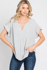 Light Grey Linen Blouse