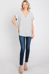 Light Grey Linen Blouse