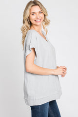 Light Grey Linen Blouse