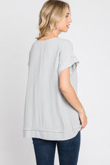 Light Grey Linen Blouse