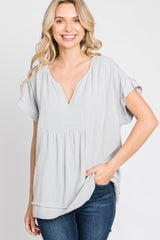 Light Grey Linen Blouse