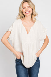 Beige Linen Blouse