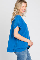 Blue Linen Blouse