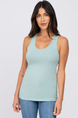 Dusty Aqua Fitted Tank Top