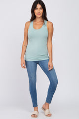 Dusty Aqua Fitted Tank Top