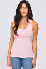 Light Pink Fitted Maternity Tank Top