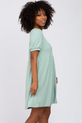 Mint Ribbed Short Sleeve Dress