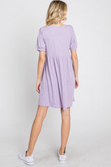 Lavender Ribbed Short Sleeve Dress