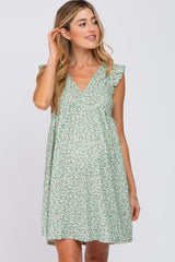 Light Green Floral Eyelet Maternity Dress