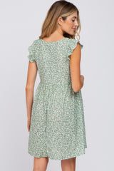 Light Green Floral Eyelet Maternity Dress