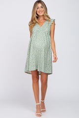 Light Green Floral Eyelet Maternity Dress