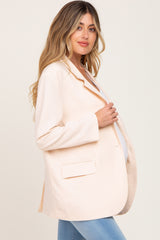 Beige Oversized Maternity Blazer