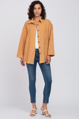 Camel Corduroy Shirt Jacket