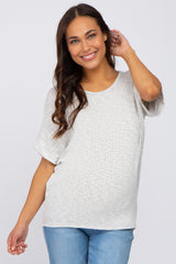 Heather Grey Knit Dolman Maternity Top