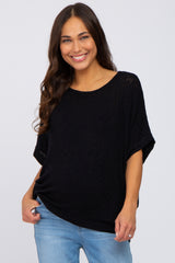 Black Knit Dolman Maternity Top