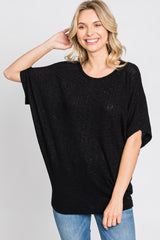 Black Knit Dolman Top