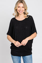 Black Knit Dolman Top