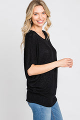 Black Knit Dolman Top