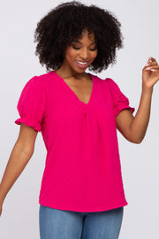 Fuchsia Swiss Dot Blouse