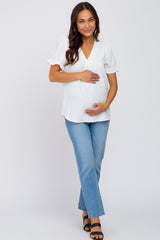 Ivory Swiss Dot Maternity Blouse