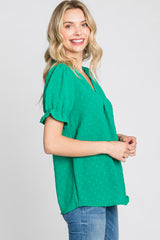 Green Swiss Dot Blouse