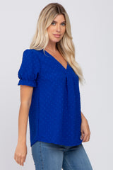 Royal Blue Swiss Dot Blouse