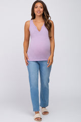 Lavender Heathered Maternity Tank