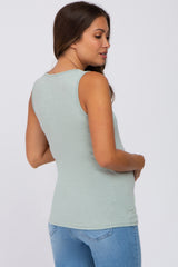 Mint Heathered Maternity Tank