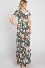 Black Floral Tiered Maxi Dress