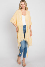 Mustard Plaid Frayed Hem Cover-Up