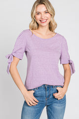 Lavender Short Tie Sleeve Top