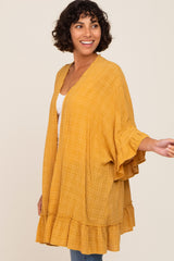 Yellow Plaid Gathered Hem Cover Up