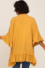 Yellow Plaid Gathered Hem Cover Up