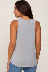 Heather Grey Scoop Neck Maternity Tank Top