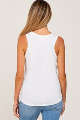 Ivory Scoop Neck Maternity Tank Top