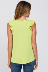 Lime Ruffle Accent Top