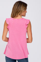 Pink Ruffle Accent Top