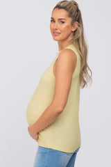 Yellow Heather Basic Maternity Tank Top