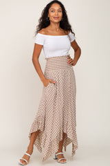 Mocha Gingham Handkerchief Maternity Skirt