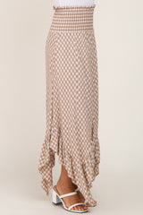 Mocha Gingham Handkerchief Skirt