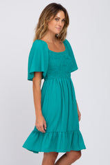 Jade Smocked Ruffle Hem Dress